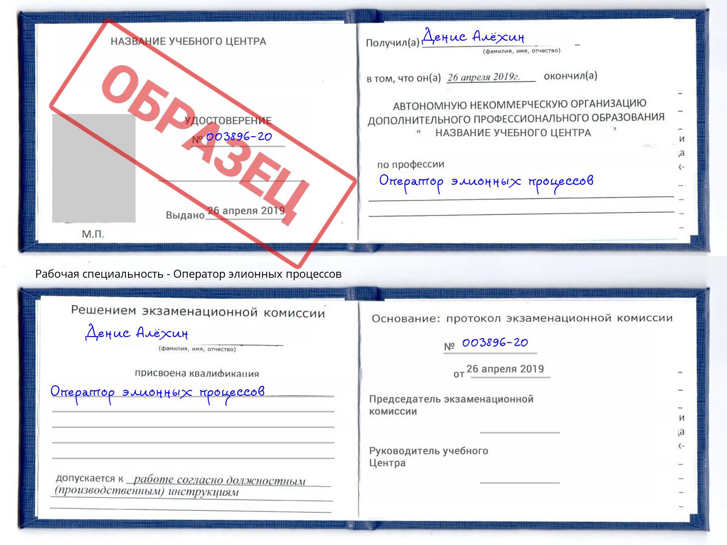 Оператор элионных процессов Киржач