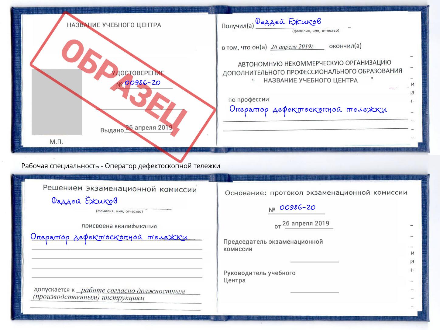Оператор дефектоскопной тележки Киржач